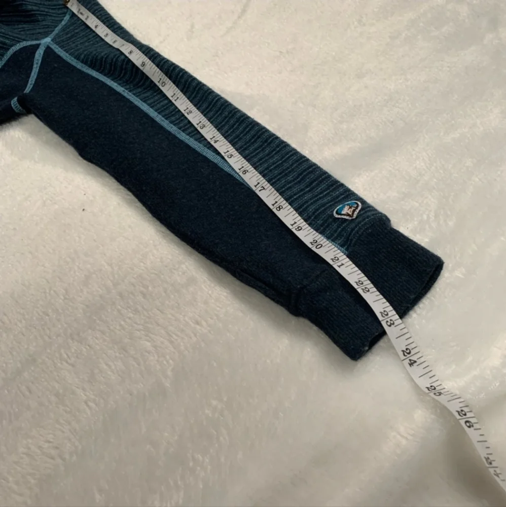 Kuhl Blue Striped Chianti Fleece Full Zip Wool Blend Hoodie Size Small - Picture 7 of 8